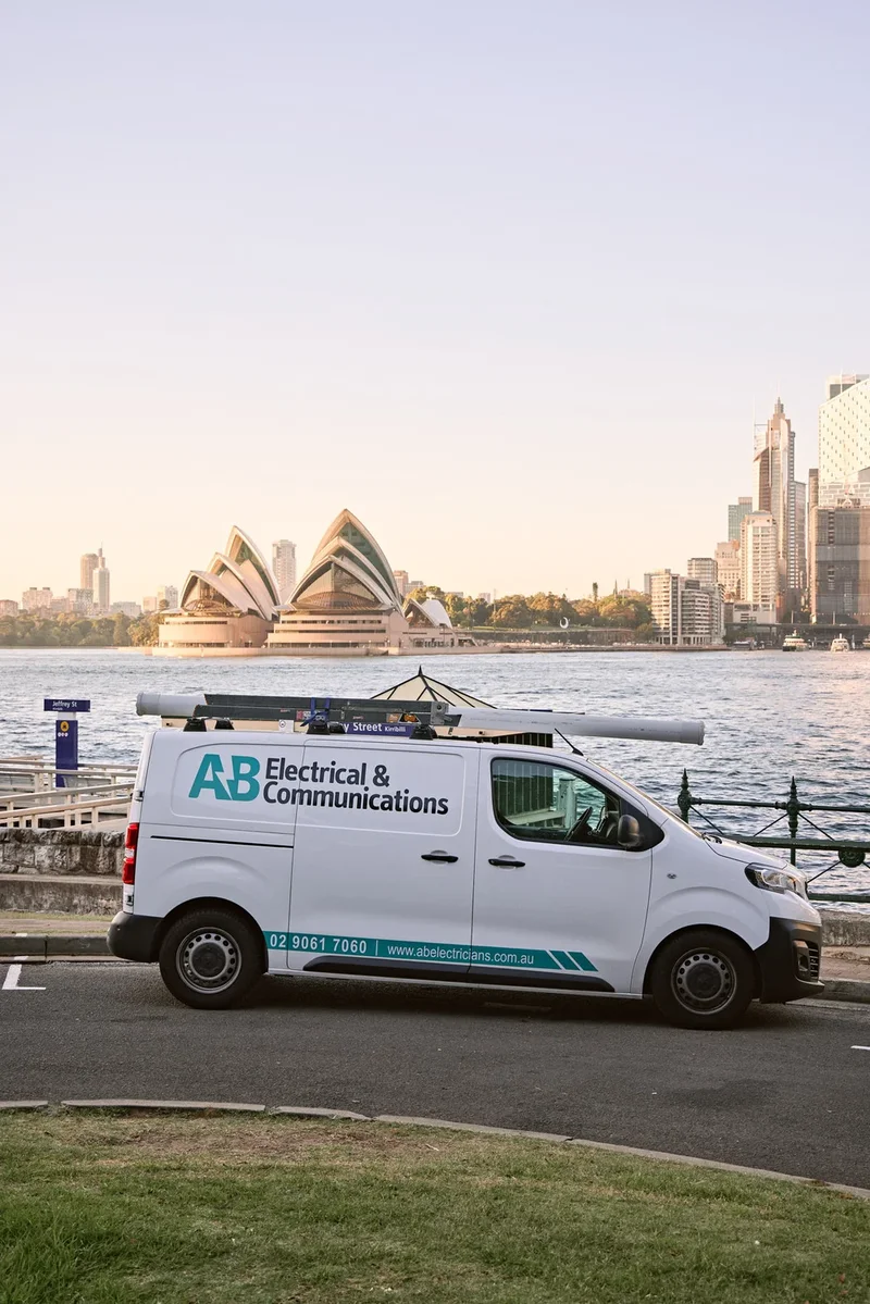 AB Electricians van near the Sydney Opera House